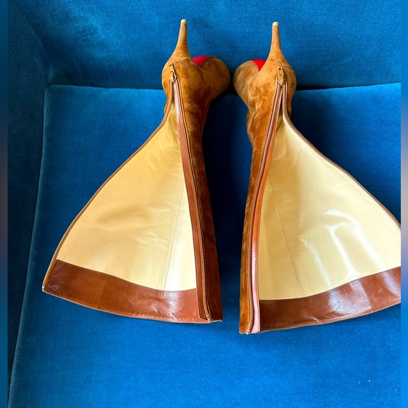 Christian Louboutin Caramel Suede Boots - Picture 10 of 11